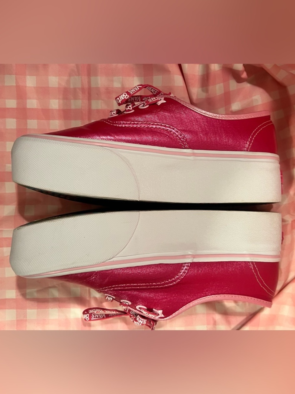 Vans x Barbie Platform Sneakers Pink Metallic | 7 | EUC | Limited Edition ‼️ - Picture 6 of 15